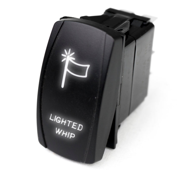 LED Rocker Switch w/ White LED Radiance - Lighted WHIP