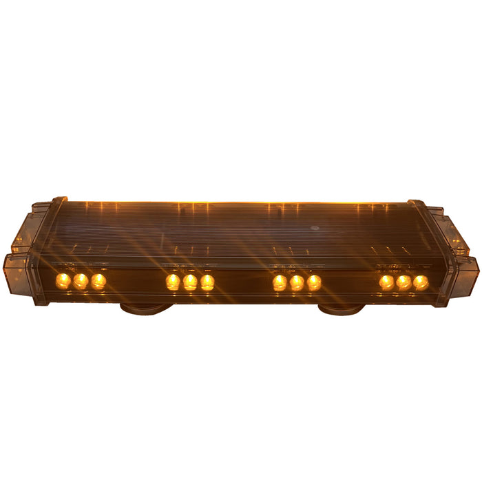 Pro Series SAE Class 1 Low-Profile 24in Mini Light Bar, Clear Lens over Amber LED's Magnet Mount with 15ft Cord and Plug- Race Sport Lighting