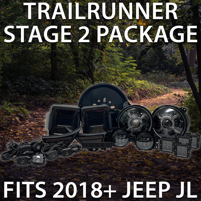 Stage 2 Trail Runner LED Lighting Combo Package fits 2018+ Jeep Wrangler JL Race Sport Lighting